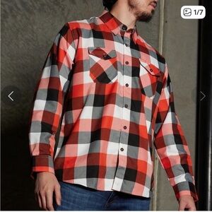 Dixxon Ironhead WTF Men's Flannel Plaid Button Down Shirt Medium